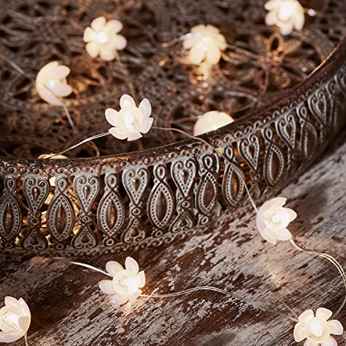 Lights4fun 20er Micro LED Lotus Blumen Lichterkette Timer batteriebetrieben Innen Deko Zimmer Lights4fun 20er Micro LED Lotus Blumen Lichterkette Timer batteriebetrieben Innen Deko Zimmer von Lights4fun