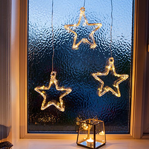 Lights4fun 2X LED Stern Fensterdeko Weihnachtsdeko Innen Timer Batteriebetrieb Weihnachtsdeko Fenster von Lights4fun