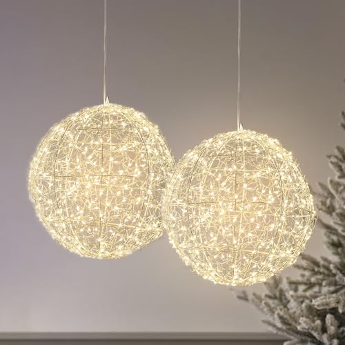Lights4fun 2er Set LED Kugel Licht 28cm Timer warmweiß Kugel Beleuchtet Außen Dimmbar LED Ball Outdoor Weihnachtsdeko Aussen Stern Lights4fun 2er Set LED Kugel Licht 28cm Timer warmweiß Kugel Beleuchtet Außen Dimmbar LED Ball Outdoor Weihnachtsdeko Aussen Stern von Lights4fun