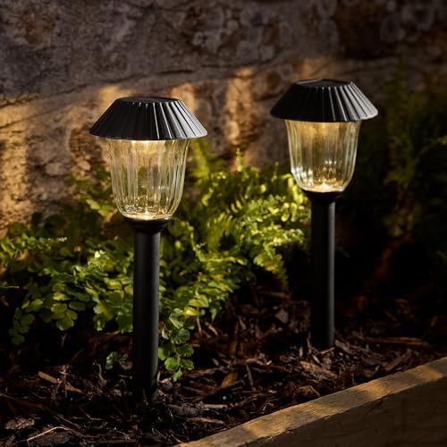 Lights4fun 2er Set LED Solar Wegbeleuchtung 43cm Spießleuchten Solar Stableuchten Solarlampen für außen von Lights4fun
