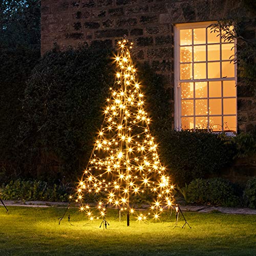 Lights4fun 2m Fairybell LED Baum Lichterpyramide Außen von Lights4fun