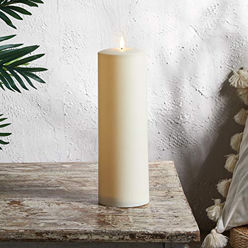 Lights4fun 30cm TruGlow® Kerzen für Außen mit warmweißer LED Flamme und Timer von Lights4fun