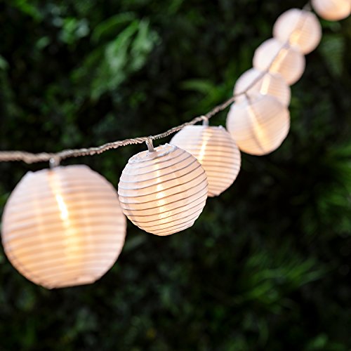 Lights4fun 3x 20er Lampion LED Lichterkette Koppelbar warmweiß Innen Außen Sommer Deko Balkon von Lights4fun