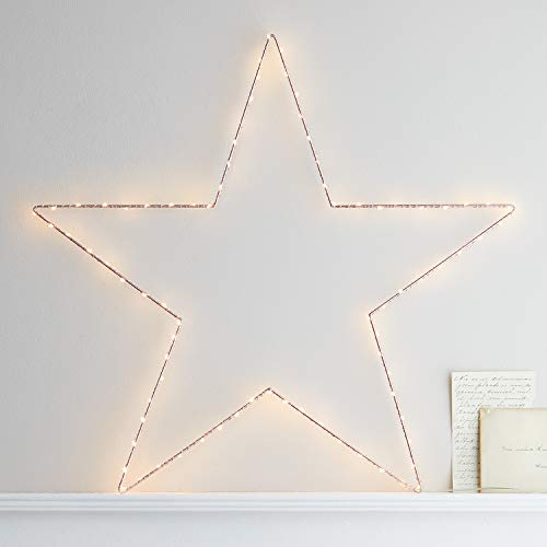 Lights4fun 4x Osby Sterne Rose Gold 80 Micro LEDs 60cm Batteriebetrieb Timer Leuchtsterne Kinderzimmer von Lights4fun