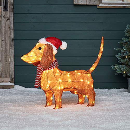 Lights4fun 80er LED Dackel Weihnachtsfigur Weihnachtsbeleuchtung Außen Figuren Timer Lights4fun 80er LED Dackel Weihnachtsfigur Weihnachtsbeleuchtung Außen Figuren Timer von Lights4fun
