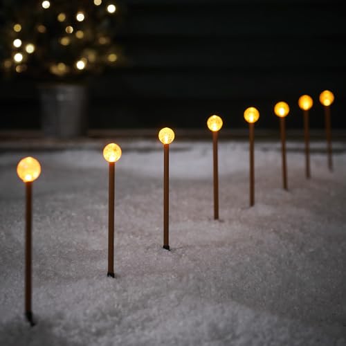 Lights4fun 8er Set LED Kugel Stableuchten Timer warmweiß Weihnachtsdeko Außen Batterie Weihnachtsbeleuchtung Außen Lights4fun 8er Set LED Kugel Stableuchten Timer warmweiß Weihnachtsdeko Außen Batterie Weihnachtsbeleuchtung Außen von Lights4fun