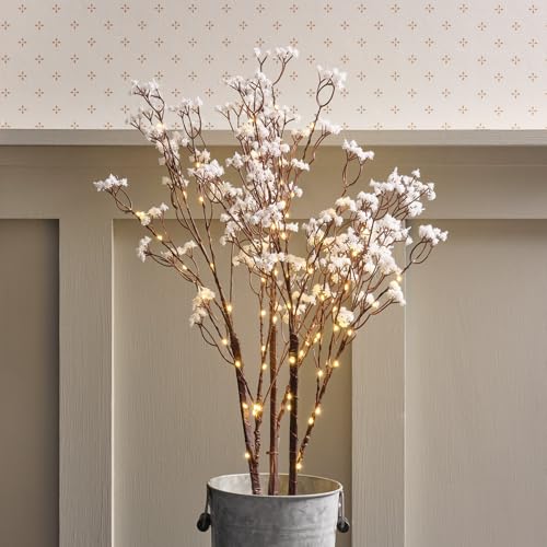 Lights4fun Beleuchtete Weiße Frühlingszweige Lichterzweige Leuchtzweige Blüten Frühlingsdeko Batteriebetrieben Künstliche Blumen Blumenstrauß Beleuchtet Fenster Osterdeko Innen 80 cm von Lights4fun
