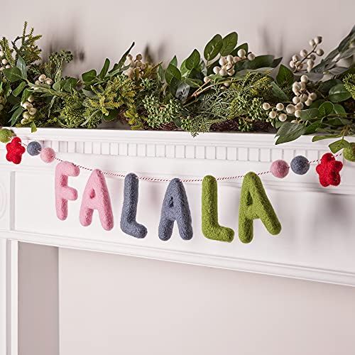 Lights4fun Falala Weihnachtsgirlande aus Filz 1,45m Weihnachtsdeko von Lights4fun