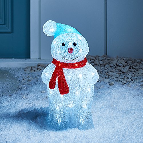 LED Acryl Schneemann Figur 34cm innen und außen Lights4fun von Lights4fun