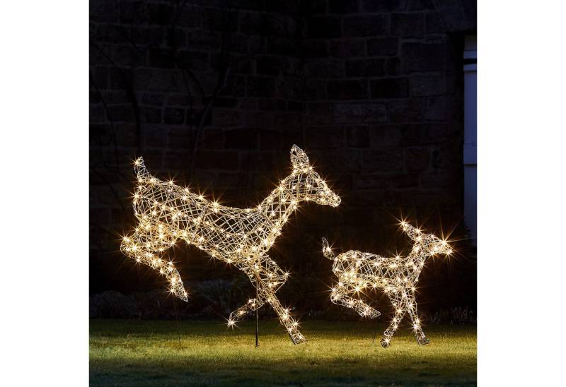 Lights4fun LED-Dekofigur 2er Set springende LED-Rentier Hirschkuh & Rehkitz L Harlow Lights4fun LED-Dekofigur 2er Set springende LED-Rentier Hirschkuh & Rehkitz L Harlow von Lights4fun