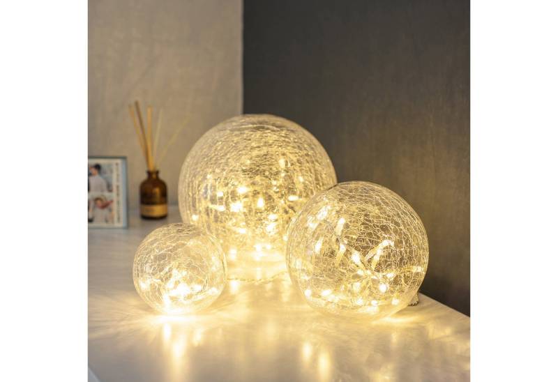 Lights4fun LED Dekofigur 3er Set LED Glaskugeln warmweiß Batterie Lights4fun LED Dekofigur 3er Set LED Glaskugeln warmweiß Batterie von Lights4fun