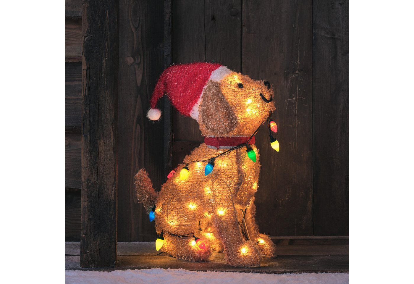 Lights4fun LED-Dekofigur 53cm LED Weihnachtsfigur außen Dolly der Welpe Lights4fun LED-Dekofigur 53cm LED Weihnachtsfigur außen Dolly der Welpe von Lights4fun