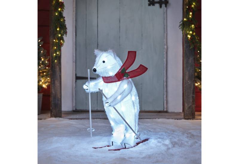 Lights4fun LED-Dekofigur LED-Weihnachtsfigur Außen Polarbär von Lights4fun