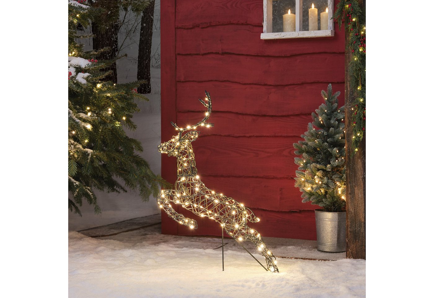 Lights4fun LED-Dekofigur Springendes LED-Rentier Hirsch M Harlow Lights4fun LED-Dekofigur Springendes LED-Rentier Hirsch M Harlow von Lights4fun