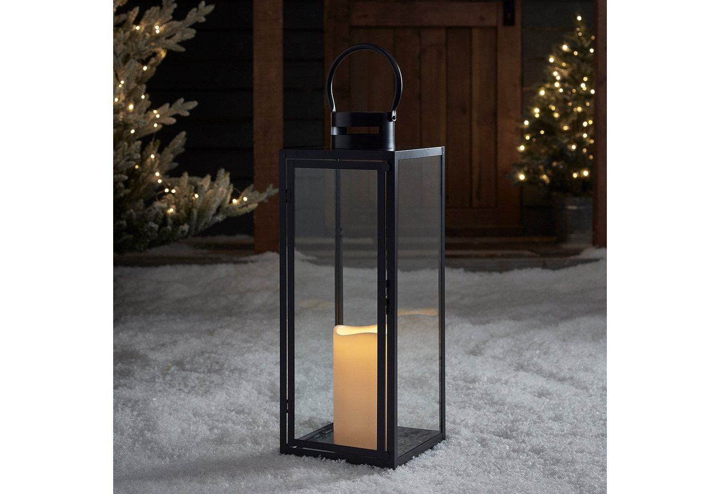 Lights4fun LED Laterne Große Malvern Batterie LED Laterne von Lights4fun