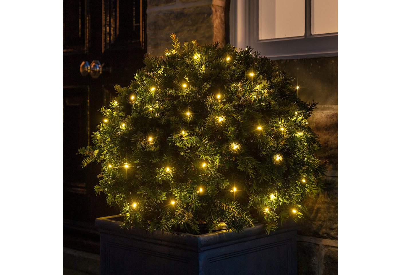 Lights4fun LED-Lichterkette 100er LED Batterie Lichterkette Außen warmweiß grünes Kabel Lights4fun LED-Lichterkette 100er LED Batterie Lichterkette Außen warmweiß grünes Kabel von Lights4fun