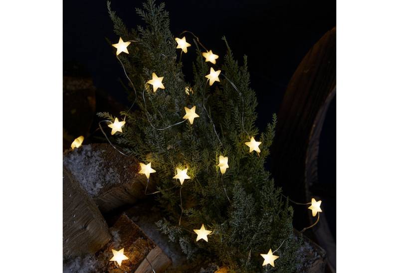 Lights4fun LED-Lichterkette 50er LED Micro Lichterkette außen Sterne aus Gummi warmweiß Lights4fun LED-Lichterkette 50er LED Micro Lichterkette außen Sterne aus Gummi warmweiß von Lights4fun