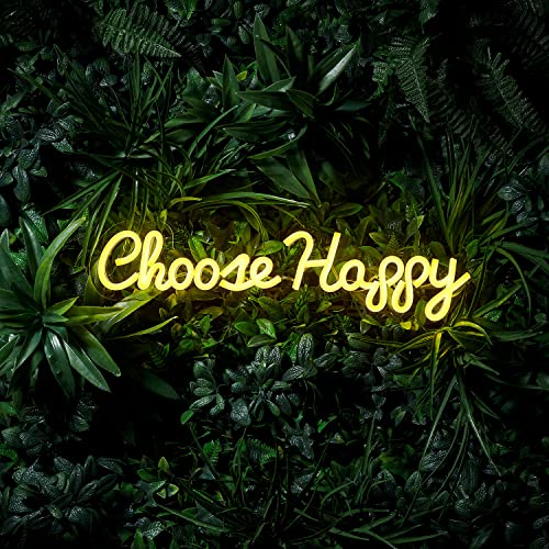 Lights4fun LED Neon Leuchtschriftzug Tischlampe Wandleuchte Choose Happy strombetrieben Innenbereich Lights4fun LED Neon Leuchtschriftzug Tischlampe Wandleuchte Choose Happy strombetrieben Innenbereich von Lights4fun