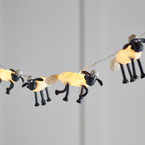 Lights4fun LED Shaun das Schaf™ Lichterkette mit Fernbedienung Nachtlicht Kinderzimmer Nachtlampe von Lights4fun