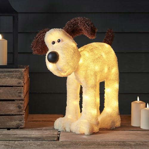 Lights4fun LED Wallace & Gromit™ Figur Weihnachtsbeleuchtung Außen Weihnachtsfigur mit Timer von Lights4fun