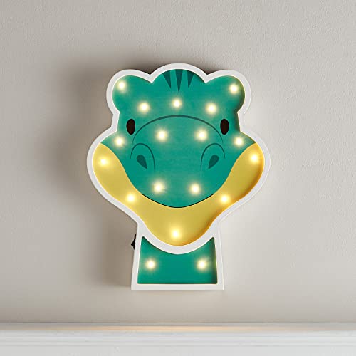 Lights4fun LED Wandleuchte Dino mit Timer batteriebetrieben Innenbereich Kinderzimmerdeko von Lights4fun