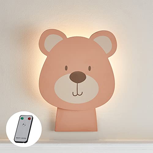 Lights4fun LED Wandleuchte Teddybär Fernbedienung Timer batteriebetrieben Innenbereich Kinderzimmerdeko von Lights4fun