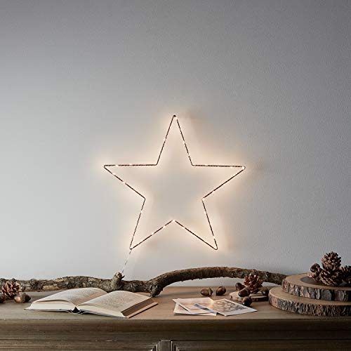 Lights4fun Osby Stern Rose Gold 40 Micro LEDs 36cm Batteriebetrieb Timer Leuchtsterne Kinderzimmer von Lights4fun