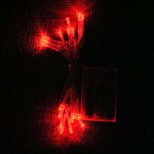 Batteriebetriebe LED-Lichterkette mit 20 LEDs, 2 m, von Lightsgo® rot von LightsGo