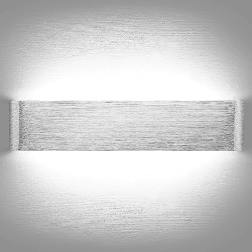 Lightsjoy 18W 40CM Wandleuchte Innen LED Wandlampe Silber Up and Down Moderne Wandbeleuchtung Wandlicht Belechtung Flurlampe Flur für Schlafzimmer Korridor Wohnzimmer Treppe usw Kaltweiss von Lightsjoy