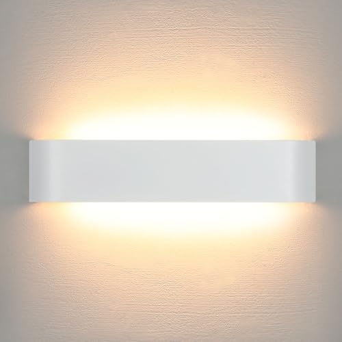 Lightsjoy 18W 40CM Wandleuchte Innen LED Wandlampe Weiss Up and Down Moderne Wandbeleuchtung Wandlicht Belechtung Flurlampe Flur für Schlafzimmer Korridor Wohnzimmer Treppe usw Warmweiss von Lightsjoy