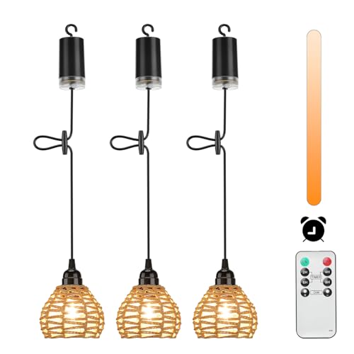 Lightsjoy 3er Boho Hängelampe mit Batterie Outdoor Indoor Pendelleuchte Batteriebetrieben Dimmbar mit Fernbedienung IP65 Wasserdicht Hängeleuchte Ohne Stromanschluss für Innen Außen Garten Balkon Lightsjoy 3er Boho Hängelampe mit Batterie Outdoor Indoor Pendelleuchte Batteriebetrieben Dimmbar mit Fernbedienung IP65 Wasserdicht Hängeleuchte Ohne Stromanschluss für Innen Außen Garten Balkon von Lightsjoy