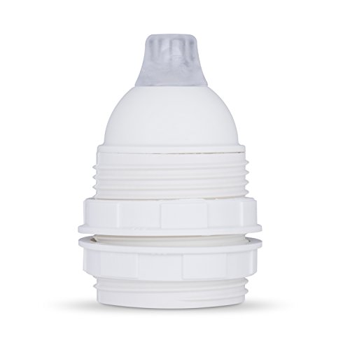 Gewindemantel Lampenfassung E27 aus Thermoplast, creme-weiß mit Zugentlastung - 1x Stück von Lightstock