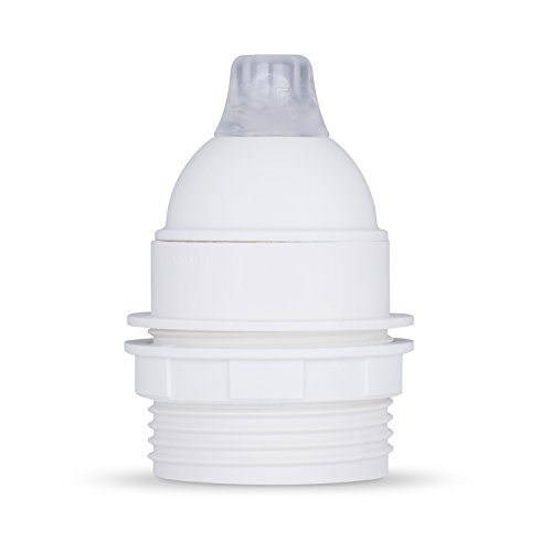 Teilgewindemantel Lampenfassung E27 aus Thermoplast, creme-weiß mit Zugentlastung - 1x Stück von Lightstock