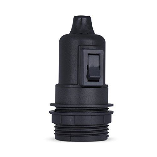 1 x Fassung mit Schalter E27, Lampenfassung aus Thermoplast schwarz, Teilgewindemantel von Lightstock
