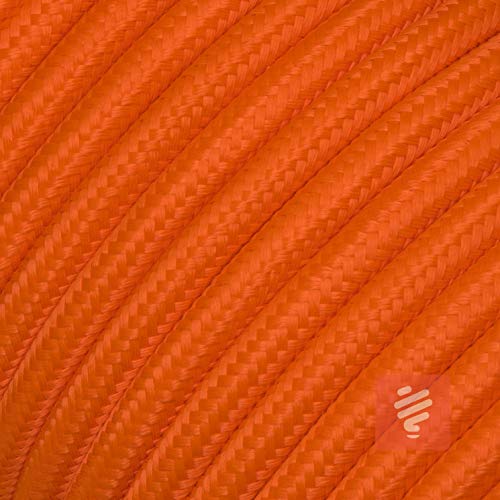 10 Meter - Textilkabel für Lampe, Stoffkabel 2-adrig (2x0,75mm²) - Made in Europe - Orange von Lightstock