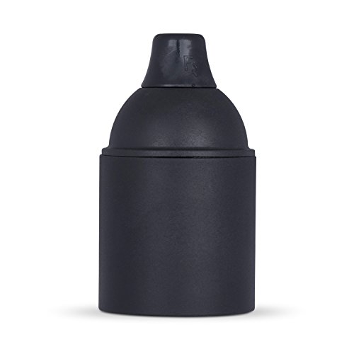 Glattmantel Lampenfassung E27 aus Thermoplast, schwarz mit Zugentlastung - 10x Stück von Lightstock