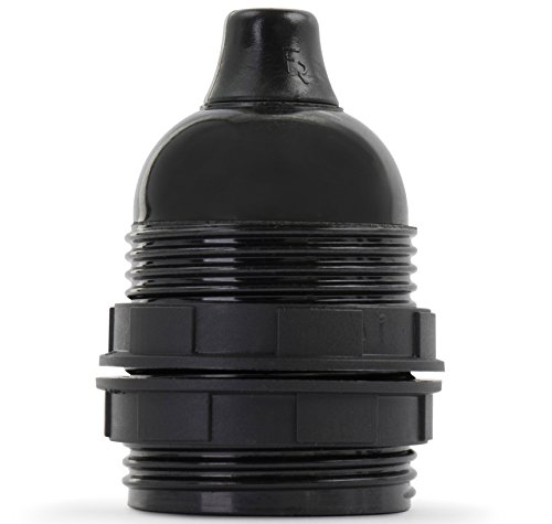 10x Stück - Retro Lampenfassung aus Bakelit, Fassung E27 Gewindemantel schwarz mit Klemmnippel von Lightstock