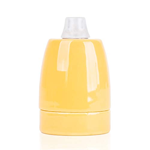 Fassung aus Porzellan, Porzellanfassung Keramikfassung E27, Sunflower-Gelb glasiert, mit Klemmnippel von Lightstock
