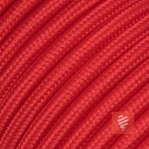 Textilkabel für Lampe, Stoffkabel 2-adrig (2x0,75mm²), Rot - 50 Meter von Lightstock