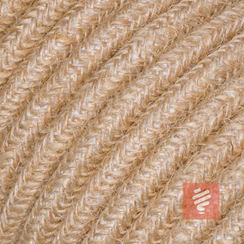 Textilkabel für Lampe, Stoffkabel aus Jutegarn, 3-adrig (3x0,75mm²), Jute - Meterware, Preis pro Meter von Lightstock