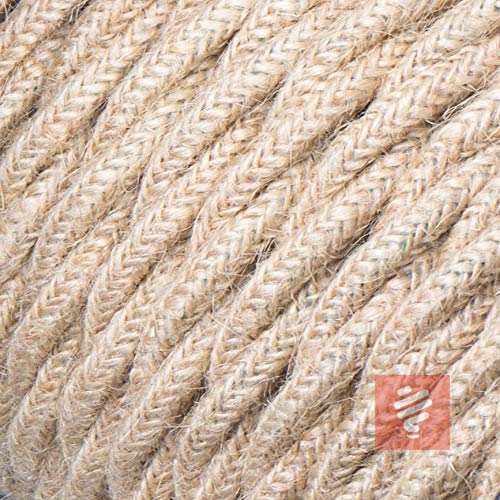 Textilkabel für Lampe, verseilt (geflochten), dreiadrig - 3x0,75mm², Jute - 10 Meter von Lightstock