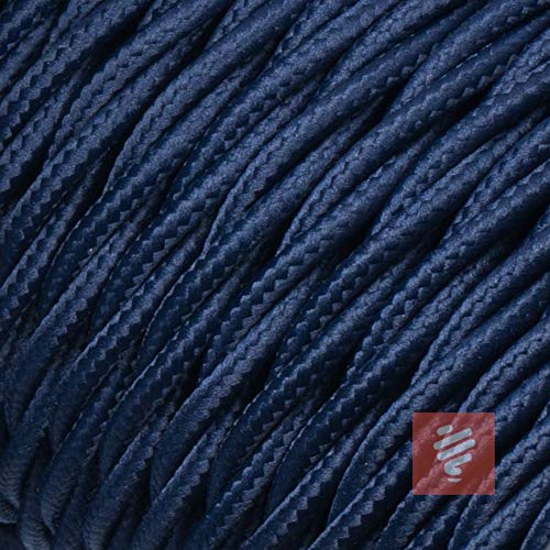 Textilkabel für Lampe, verseilt (geflochten), dreiadrig - 3x0,75mm², Navy-Blau (Dunkelblau) - Meterware von Lightstock