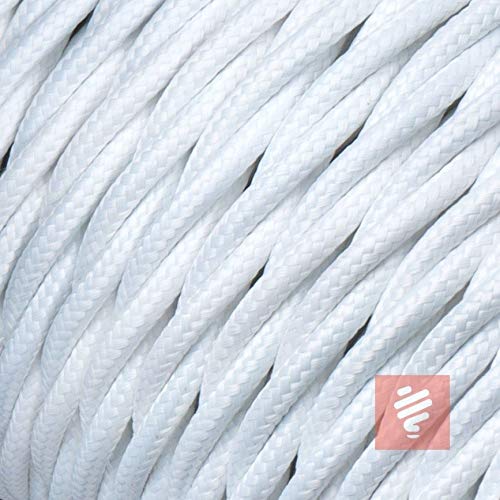 Textilkabel für Lampe, verseilt (geflochten), dreiadrig - 3x0,75mm², Weiß - 10 Meter von Lightstock