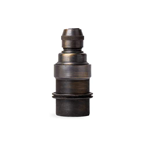 Vintage Gewindemantel (+1 Gewindering) Lampenfassung aus Messing - Made in Europe - E14, Antik-gebürstet Finish von Lightstock