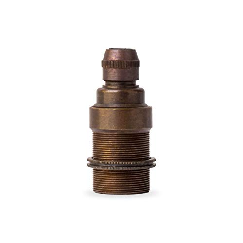 Vintage Gewindemantel (+1 Gewindering) Lampenfassung aus Messing - Made in Europe - E14, Old English Finish von Lightstock