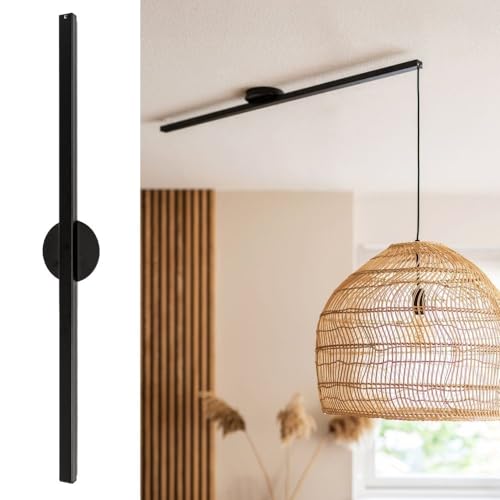 Lightswing® Single Aufhängesystem für Hängelampe - Mattschwarz 90cm - Müheloses Pendelleuchte Schieben und Drehen - Einfache Montage- Hängelampe Esstisch - Pendellampe Verstellbar Lampenaufhängung von Lightswing