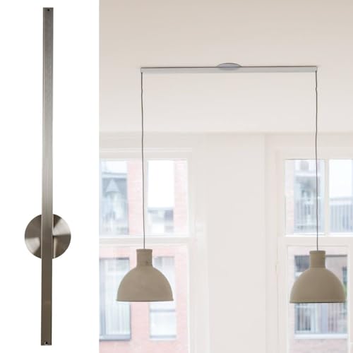 Lightswing Twin Aufhängesystem für zwei Hängelampen - Edelstahl 90cm - Müheloses Schieben, Drehen und vorübergehendes Abnehmen der zwei Pendelleuchten von Lightswing