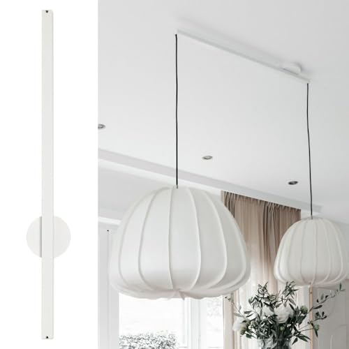 Lightswing® Twin Aufhängesystem für zwei Hängelampen - Matt Weiss - 90 cm - Beweg deine Hängeleuchte Mühelos - Einfache Installation - Hängelampe Esstisch - Pendellampe Verstellbar - Hängeleuchte von Lightswing