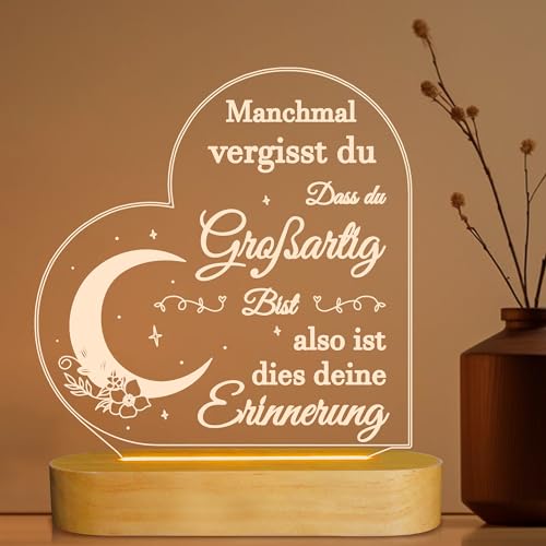 Lightzz Geburtstag Geschenke für Frauen, Inspiration Geschenke für beste Freunde Mädchen Schwester Kollegen, 3D Illusion Lampe LED Nachtlicht von Lightzz