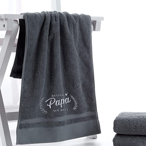 Lightzz Papa Geburtstag Geschenk für Männer, Weltbester Papa Towel Bestickte Handtücher 50 x 100 cm für Papa Vatertagsgeschenk von Lightzz